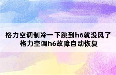 格力空调制冷一下跳到h6就没风了 格力空调h6故障自动恢复